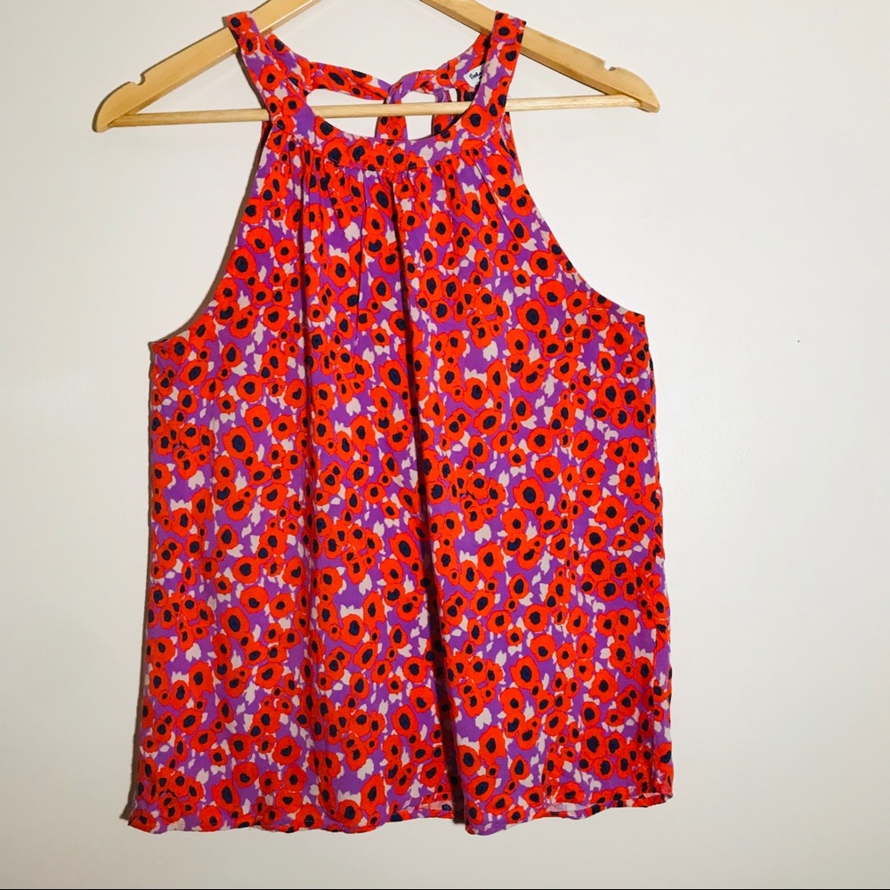 Anthro’s Splendid Coral Poppy Halter Top Sz: Med